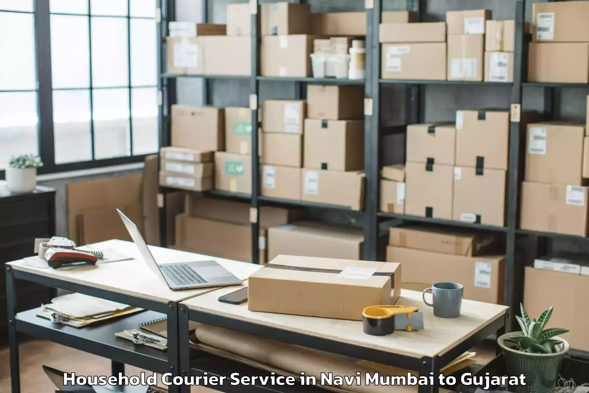 Professional Navi Mumbai to Junagadh Household Courier